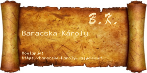 Baracska Károly névjegykártya