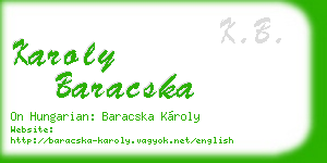 karoly baracska business card
