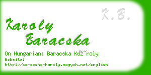 karoly baracska business card